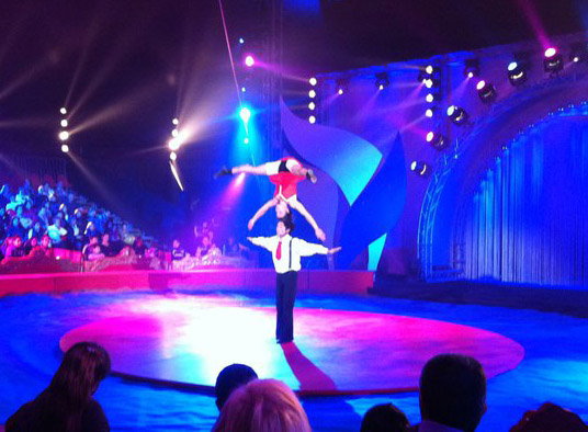I Nanirossi durante le riprese di Circo Massimo Show a Roma